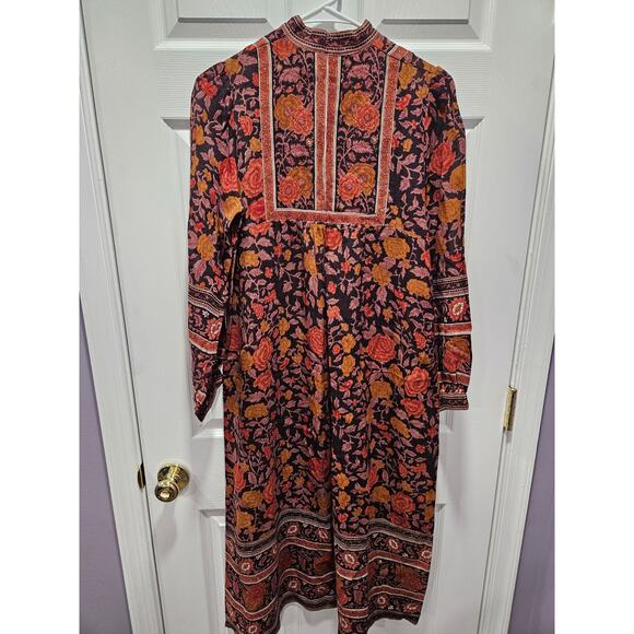 Vintage 70's Ritu Kumar Wool Viscose Maxi Dress for Roshafi Sz M - Picture 5 of 9